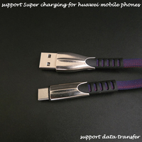 Desain populer 2A ekor ikan datar pengisi daya Cepat beberapa kain kabel data USB ke kabel USB C