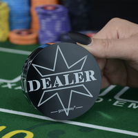 Distributeur de boutons de poker, accessoires de poker tout en noir et double face, fournitures de jeux