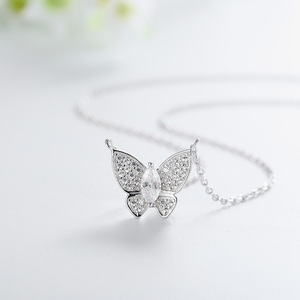Conjuntos de joyería POLIVA, conjunto de collar de joyería de oro nupcial, Plata de Ley 925, Zirconia Aaa cúbica, elegante mariposa India blanca 8,6G - Product Image 5