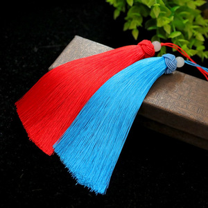 Tassel Fringe Decorative Bohemia Style Polyester Long Tassel With Jade Bead For Hat <b>Bookmark</b> Fan Pendant - Product Image 2