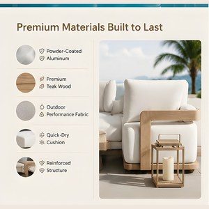 Set di Divani da <span class=keywords><strong>Esterno</strong></span> di Lusso, Arredamento per Patio, Set di Divani Moderni in <span class=keywords><strong>Legno</strong></span> per Hotel e Giardino, Divano Modulare per Hotel, Lounge da <span class=keywords><strong>Esterno</strong></span> in Teak - Product Image 3