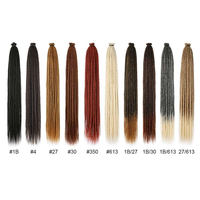Extensions de dreadlocks noires de 24 pouces, 20 mèches, locs au crochet, tissage simple fait main, cheveux synthétiques, tresses Reggae