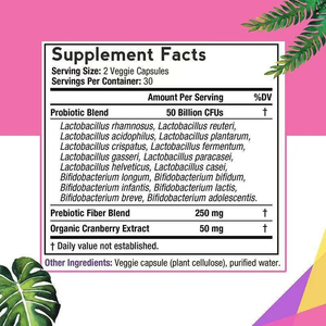 Cápsulas de Probióticos Veganos 100% Puros para Mujeres, 50 Mil Millones de UFC, 16 Cepas, Salud Natural del Sistema Inmunitario, Vaginal y Urinaria - Product Image 2