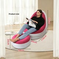 Canapé gonflable professionnel en tissu floqué, capacité de charge 200 kg, avec ottoman, pour les voyages en plein air et la plage