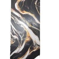 Panneau décoratif en plastique imperméable de feuille de marbre UV à haute brillance pour l'emboîtement de meubles de mur pour l'hôtel de salon de salle de bains