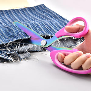 Pinkish Purple Stainless Steel Tailor Scissors 24.3cm V Shaped Multi Functional For <b>Sewing</b> Craft Use - Product Image 2