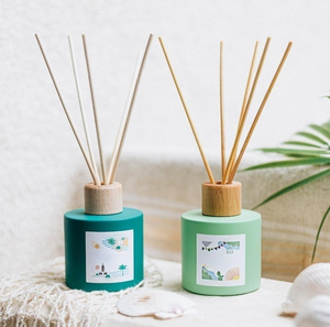 Hương liệu hương thơm chai tròn 100ml 200ml Rỗng đầy màu sắc sậy khuếch tán chai thủy tinh với gậy bán buôn - Product Image 1