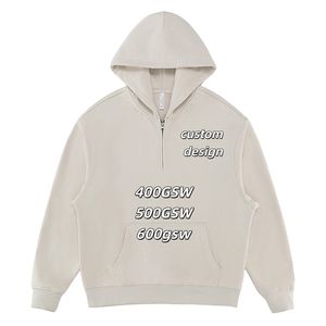 Fabricants de sweats à capuche personnalisés avec logo, 100% coton, 400 g/m², boucle épaisse, fermeture éclair 1/4, motif, grande taille, sweat à capuche ample, <span class=keywords><strong>pantalon</strong></span> de survêtement, ensembles de survêtements - Product Image 2