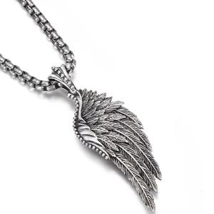 Collar con Colgante de Ala de Ángel, Acero Inoxidable, Joyería de Moda, Diseño Personalizado, Amuleto de Pluma, Estilo Vintage, Cadena para Hombre y Mujer, Regalo - Product Image 1