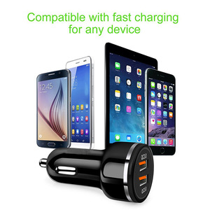ที่ชาร์จในรถยนต์แบบสองพอร์ต QC3.0 USB Type A ชาร์จเร็วสำหรับอุปกรณ์มือถือ - Product Image 3