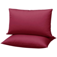 Oreillers plats ultra-minces personnalisables en usine, lot de 2, extra doux, alternative au duvet, pour dormeurs sur le ventre et le dos, bordeaux