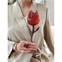 Gobelet en verre à micro-rouleaux rose élégant et romantique à la française