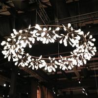 Lustre en verre de style anneau Firefly Art, luminaire LED moderne et minimaliste, à intensité variable, 90 CRI, angle de faisceau de 360°, pour hôtels
