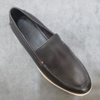 Senpin Mocassins en Cuir Marron Vintage Faits Main pour Hommes Style Rétro Doux Confortables à Pompons Légers Respirants Antidérapants