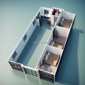 40英尺，带3卧室房屋扁平包装折叠可扩展容器预制房屋基础，带阁楼，适用于寒冷气候 - Product Image 5