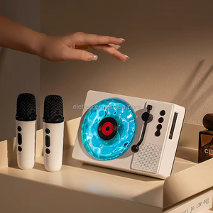 Altavoz Karaoke Inalámbrico con Luz Nocturna Acuática, Reproductor de Vinilo Portátil <span class=keywords><strong>Retro</strong></span> con Bluetooth - Product Image 4