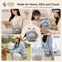 AI Panda TOTO: Bolsa de Peluche Portátil, Máscara de Panda para Dormir, Sombrero con Ojos LED de Colores, Clonación de Voz ChatGPT en Más de 50 Idiomas, Memoria