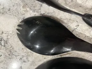 Elegante Juego de Tazón y Cuchara de Cuerno de Búfalo Natural Tallado con Acabado Liso, Diseño Clásico Ecológico para Decoración de Cocina Rústica - Product Image 5