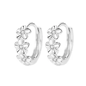 Atacado coreano S925 Sterling Silver moda flor brincos para as mulheres