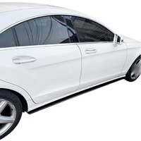 Spoiler de bas de caisse extérieur en ABS noir brillant et motif carbone compatible avec Mercedes-Benz CLS C218 X218 2011-2017