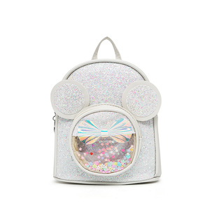 Nouveau <span class=keywords><strong>sac</strong></span> à <span class=keywords><strong>dos</strong></span> pour enfants à la mode avec un design mignon <span class=keywords><strong>Mickey</strong></span> Princess, <span class=keywords><strong>sac</strong></span> en PU à paillettes avec oreilles rondes et nœud pour filles - Product Image 3