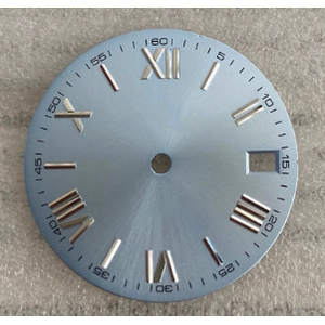 Cadran de montre 28,5 mm à motif soleil et chiffres romains, style bois, pièces de rechange pour mouvement NH35 NH36 - Product Image 6