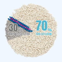 Litière pour chat en gros, mélange de tofu et de bentonite, rapport 7:3, forte agglomération, faible poussière, 5L 10L, OEM, marque privée