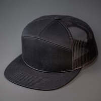Casquette de camionneur en coton sergé à 7 panneaux, à visière plate, personnalisable, de haute qualité, en gros