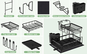 Estante <span class=keywords><strong>de</strong></span> secado <span class=keywords><strong>de</strong></span> <span class=keywords><strong>platos</strong></span> <span class=keywords><strong>de</strong></span> 2 niveles, <span class=keywords><strong>escurridor</strong></span> <span class=keywords><strong>de</strong></span> <span class=keywords><strong>platos</strong></span> multifuncional con <span class=keywords><strong>escurridor</strong></span> <span class=keywords><strong>para</strong></span> mostrador <span class=keywords><strong>de</strong></span> cocina - Product Image 5