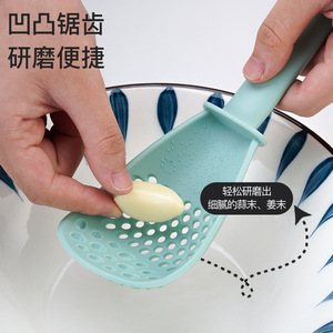 Multi Purpose Cooking Spoon Strainer Rice Spoon Garlic Grinder Potato Masher Kitchen Utensil <b>Set</b> 3 <b>Pieces</b> - Product Image 3