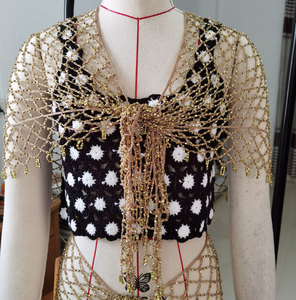 Ecowalson eleganti da donna abiti da sera scialli a rete cava damigella sposa da sposa boleri da sposa avvolge decorazione da donna per festa scialle - Product Image 4