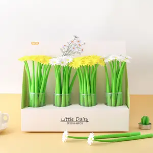 Petit stylo gel série marguerite forme de plante petit stylo créatif frais couleur fleur stylo en silicone complet