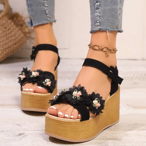 Women Platform Summer New Floral Thick Sole Wedge <b>Sandals</b> Beach <b>Sandals</b> - Product Image 1