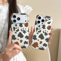 Casing IMD Motif Sapi Leopard untuk Iphone 18 17 16 15 Pro Max Anti Benturan Transparan Pelindung Belakang Ponsel Mewah