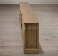 Buffet de restaurant rétro en bois massif RH de style américain armoire de rangement à 4 portes