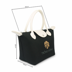 Bolso de Mano Cuadrado de Yute Premium con Logotipo Personalizado, Asas de Cuero PU y Cierre, Bolsa de Regalo Corporativa, Fabricante OEM ODM, Gran Venta - Product Image 2