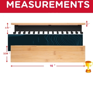 Présentoir de médailles en bois, porte-trophée avec crochets en acier, présentoir de médailles, <span class=keywords><strong>cadre</strong></span> de ruban mural <span class=keywords><strong>pour</strong></span> panier de Football - Product Image 3