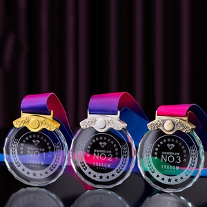 Thẻ bóng rổ Huy chương bạc Vàng tình nguyện lưu niệm pha lê huy chương - Product Image 1