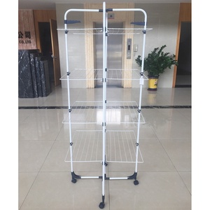 Stendibiancheria Moderno a Torre a 4 Livelli, Pieghevole, in Metallo, Portatile, per <span class=keywords><strong>Bagno</strong></span>, Direttamente dalla Fabbrica - Product Image 4