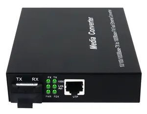 Tek Fiber Sm 10/100/1000Mbps Gigabit optik dönüştürücü RJ45 Ethernet Fiber optik ortam dönüştürücü