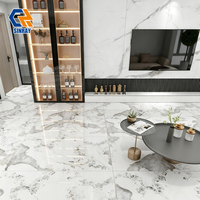 Carreaux de porcelaine imitation pierre moderne 600x1200mm 9mm Brillant Antibactérien pour murs et sols de villas et parcs résidentiels