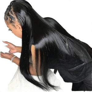 ผมต่อแบบ Remy แท้จากบราซิล ชนิดปิดหน้าผากด้วยเชือกผูก ขนาด 4x4 13x4 6x6 ผมตรง สำหรับใช้ในร้านเสริมสวย - Product Image 4