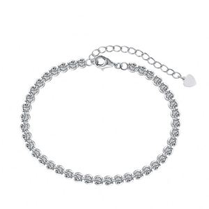 Pulsera de tenis Dylam en stock, diseño elegante, plata S925 con baño de rodio, circonita cúbica de 3 mm y grado 5A, para mujer - Product Image 1