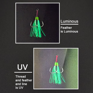 Hameçons assistés doubles XUHANG PXTN-GT de haute qualité, lumineux, UV, en acier à haute teneur en carbone, pour leurres d'eau salée, pour bar, brochet, poisson-chat - Product Image 6