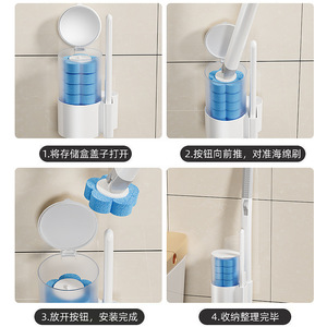 Disposable Toilet <b>Brush</b> Set With Replaceable Heads Easy To Clean For Bathroom Use - Product Image 5