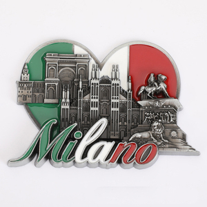 Imán de nevera 3D clásico personalizado de metal estilo Art Déco <span class=keywords><strong>Milano</strong></span>, ecológico, impermeable, recuerdo turístico con forma personalizada - Product Image 6