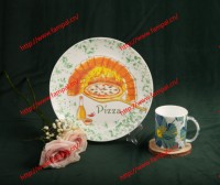 Ensemble de verrerie classique en opale avec bordure dentelée, compatible micro-ondes, assiettes, bols, tasses, bols à pizza personnalisables pour la maison et l'hôtellerie
