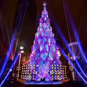 Outdoor <strong>Santa</strong> <strong>Claus</strong> and Giant Artificial Christmas Tree with Lighting for Christmas Event Decoration - Product Image 1