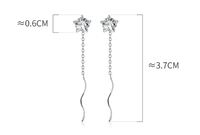 Sterling Silber Kubisches Zirkon Blumen-Threader-Quasten-Ohrring S925 Langer CZ Blumen-Quasten-Ohrring