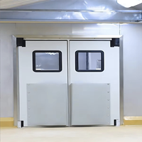 Porte battante bidirectionnelle anti-collision en acier inoxydable sur mesure pour usine alimentaire et entrepôt